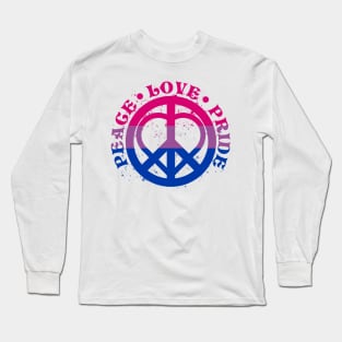 Peace Love Bisexual Pride Long Sleeve T-Shirt